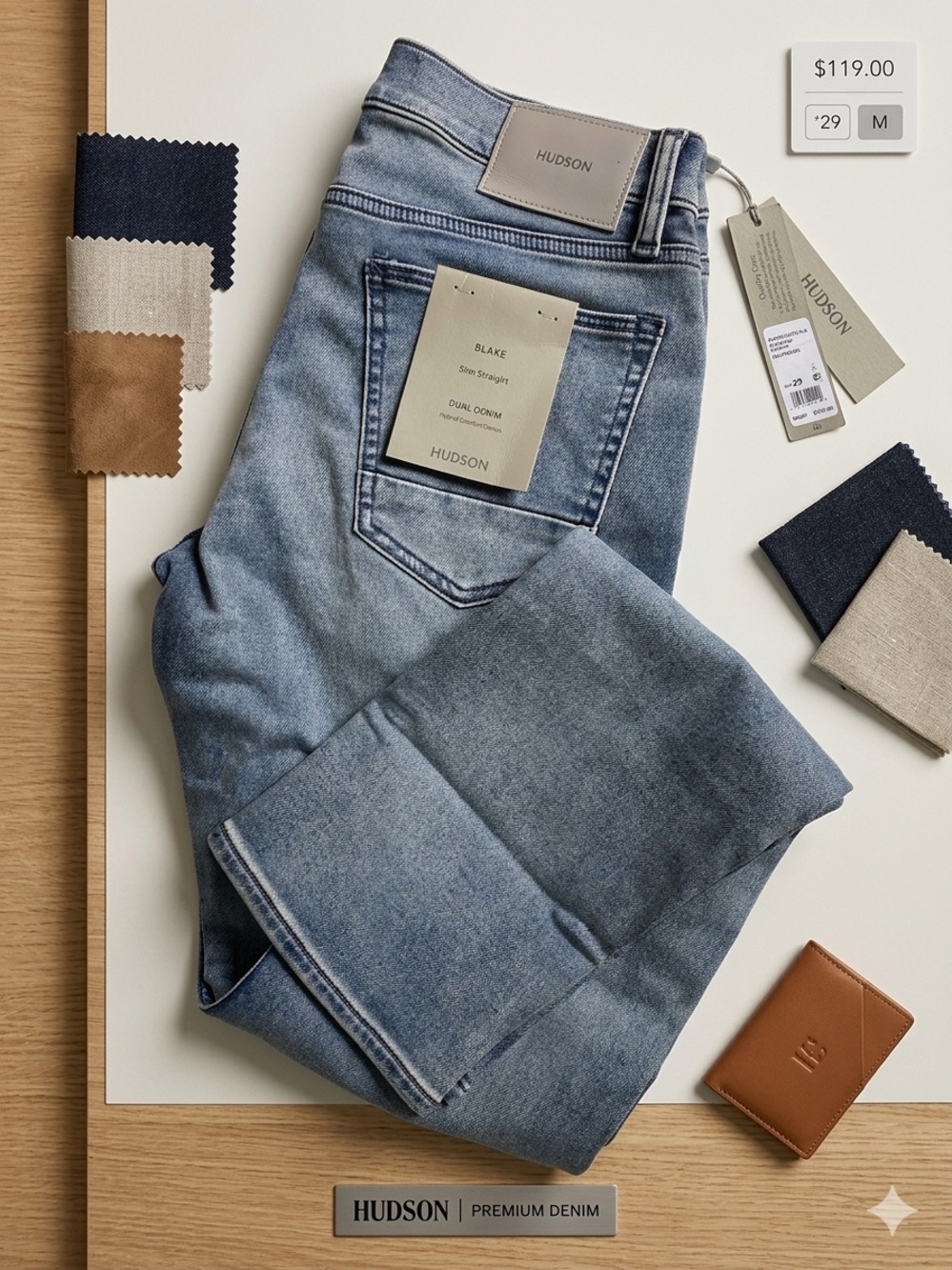 Hudson Jeans Blake Slim Straight Jeans - Washed Blue